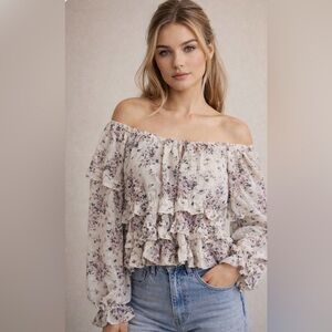 Floral Tie-Front Blouse